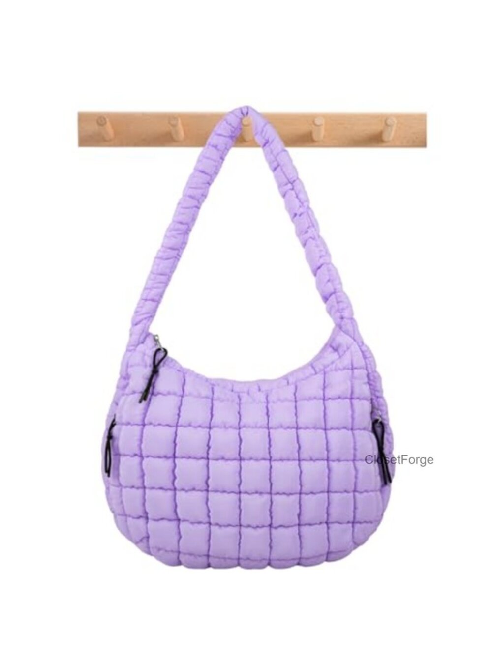 Quilted Puffer Tote Bag with Zipper, Nylon Hobo Crossbody Shoulder Bag Travel
